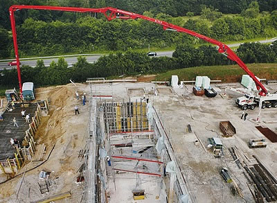 Распределение бетона